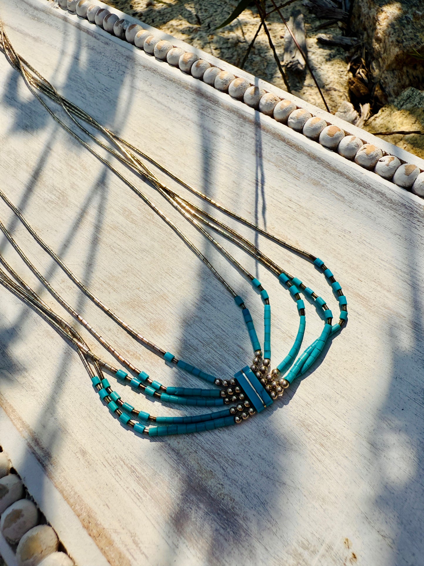 Sterling Turquoise Multi-Layered Vintage Necklace